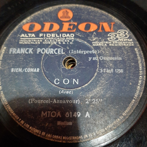Simple Franck Pourcel Su Orquesta Odeon 6149 C22