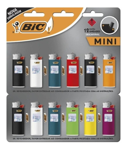 Kit Isqueiro Bic Mini 120 Unidades Atacado