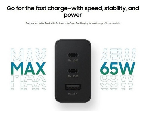 Samsung Cargador 65watts Para Galaxy S23 Plus Ultra