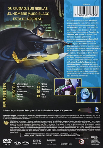 Cuidado Con Batman Justicia Obscura Temp 1 Parte 2 | Dvd