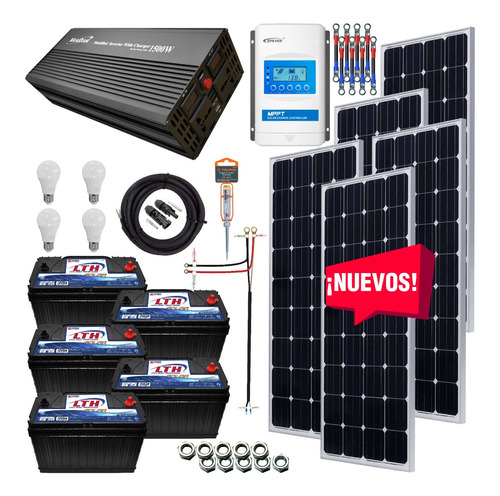 Kit Solar 3000 Watts, Inversor 1500, Baterías Lth, Completo