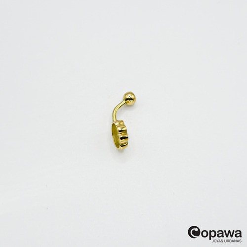 Piercing Ombligo Navel Oro 18k Sol 4mm - Copawa Joyas