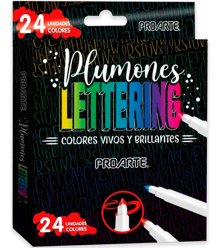 Plumones Lettering 24 Colores Proarte