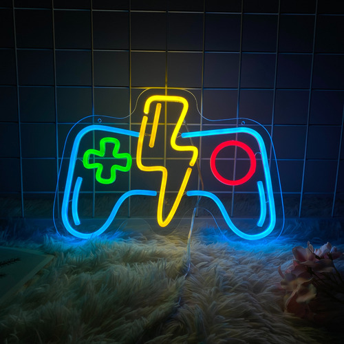 Neon Gamepad Dormitorio De Los Niños Decoración Comercial