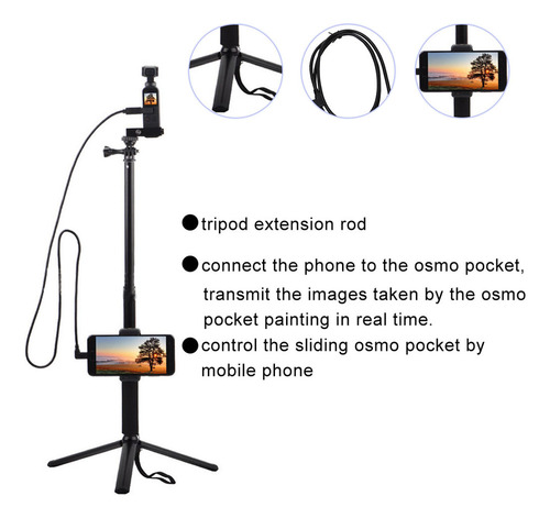 . Para Dji Osmo Pocket Gimbal Extensión Cámara Selfie Stick
