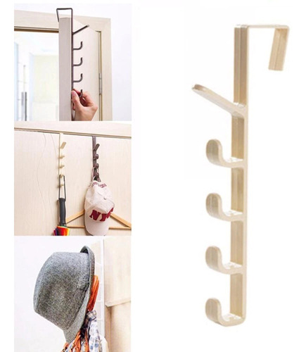 Perchero Multifuncional Puerta 5 Espacios Organizador Ropa