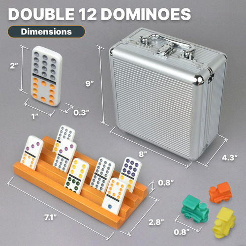 Dominoes De Tren Mexicano De Queensell Con 8 Soportes Hub De