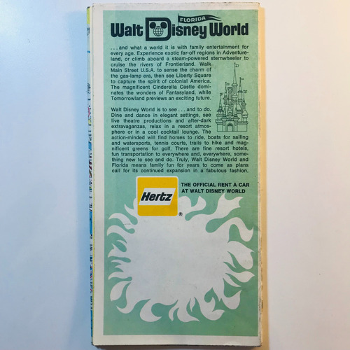 Disneyland Y Florida Map En Ingles De U.s.a. Año 1972 Mapa