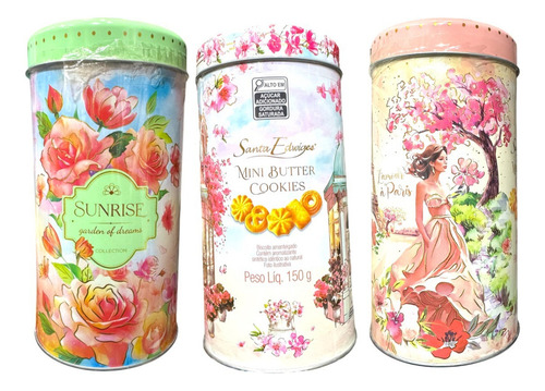 Kit 5 Latas Puxado Biscoito Butter Cookies 150g Sta Edwiges