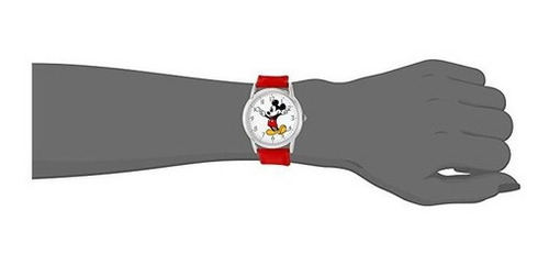 Disney Reloj Rojo Mickey Mouse De Cuarzo Para Mujer