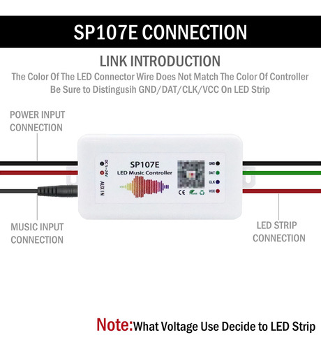 Controlador Led Rgbic Sp107e Bluetooth Ws2811 Ws2812b Ws2815