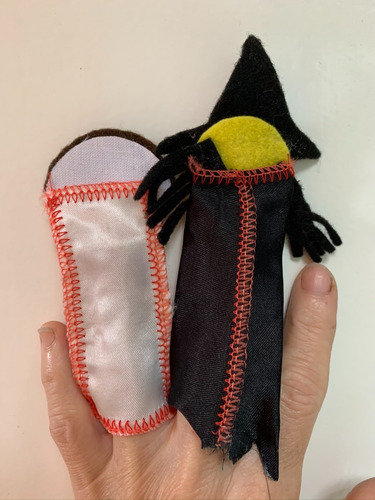 10 Titeres Dedo De Tela 11cm Cuerpo Cosido Cara Pegada (Usado)