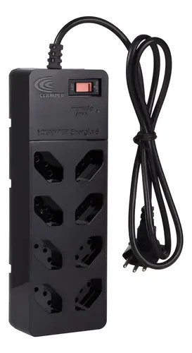 Filtro Linha Régua Energia 8 Tomadas Tecnologia Lcf Clamper Preto 127/220v