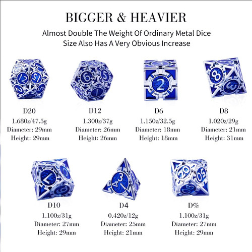 Rule Dice Conjunto De Dados De Metal Para Dnd Dungeons And