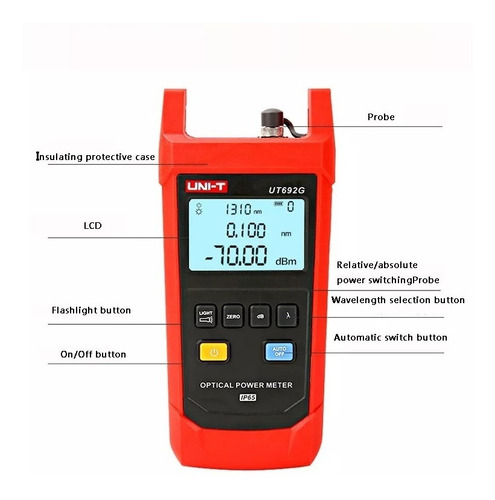 Power Meter Medidor De Potencia Óptica Uni-t Ut692g Con Ip65