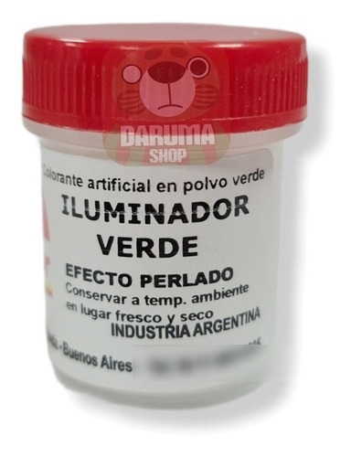 Imagen 1 de 4 de Colorante En Polvo Iluminador Comestible Fleibor Belgrano 