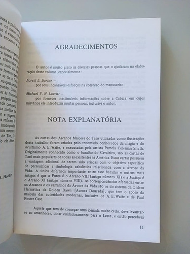 Livro Os Arcanos Maiores Do Tato E A Cabala A Estrela Real A Força Pensamento (Usado)