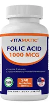 Comprar  Acido Folico Vitamatic 240 Tabletas 1000 Mcg 