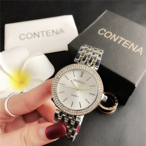 Silver - Reloj New Star Diamond Quartz Para Mujer