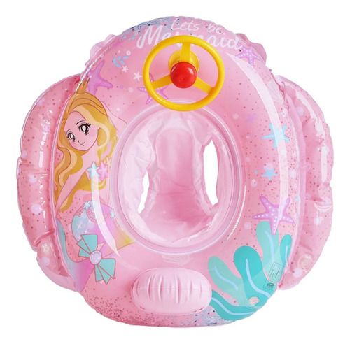 Asiento Flotador Inflable Piscina Sirena Bebe Auto Sonido 