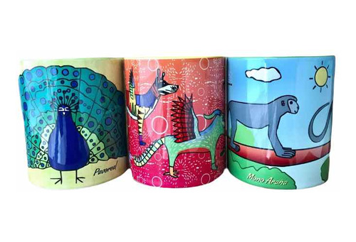 Set De 3 Tazas De Animales-con Causa-modelos A Elegir