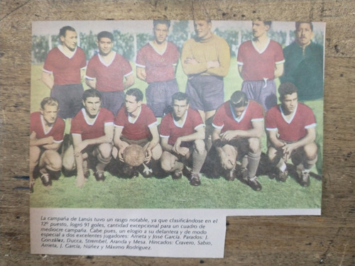 Recorte Lanús Equipo 1939 Arrieta García González Otros