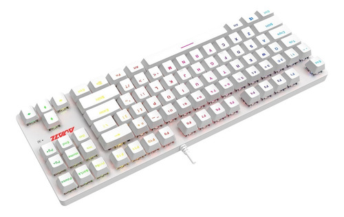 Imagen 5 de 5 de Teclado Mecánico Retroiluminado Blanco 87 Teclas Blue- Ajazz