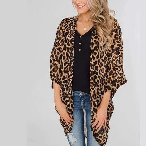 Kimono Con Estampado Playa Cárdigan De Gasa Para Mujer
