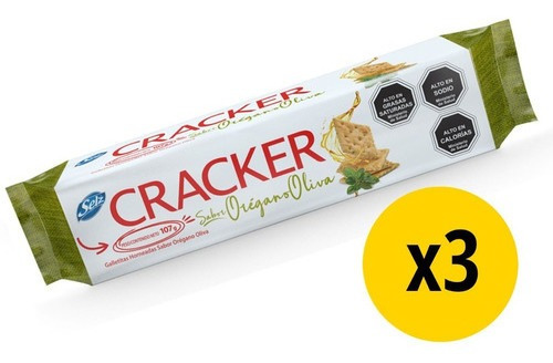 Galleta Selz Cracker Orégano Oliva 3 Un. X 107 Grs