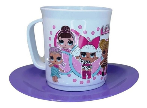 Set Taza Con Plato - L. O. L