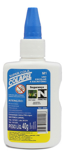 Cola Branca Escolar Maripel 40g Com 12 Unidades Cx Fechada