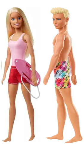 Ken Playa Y Barbie Rescatista Baywatch Salvavidas