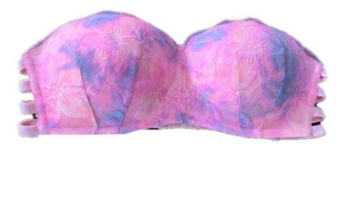 Corpiño Strapless  Victoria Secrets Pink Encaje  Push Up 