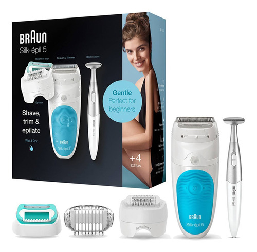 Braun Silk Epil 5 Depilador Aparador Elétrico Feminino Cor Branco 110V/220V