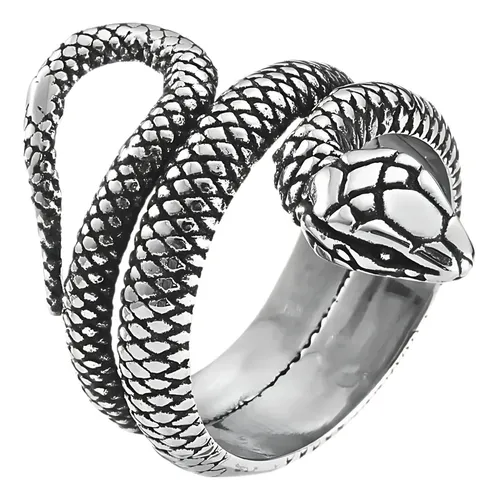 Anillo Serpiente Color Plata Acero Inoxidable Hombre Y Mujer