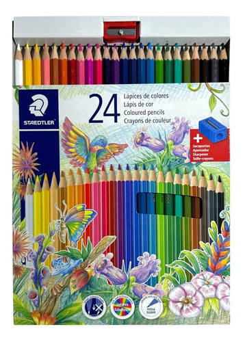 Pinturitas Staedtler Lapices Escolares 24 Colores Sacapunta