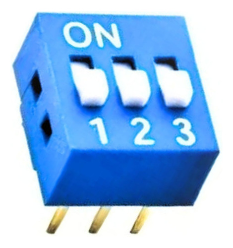 50 Peças - Chave Dip Switch 3 Vias 180 Graus Azul Promoção