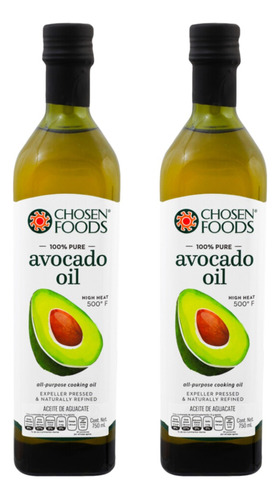 2 Pack Aceite De Aguacate Chosen Foods 750 Ml Gourmet