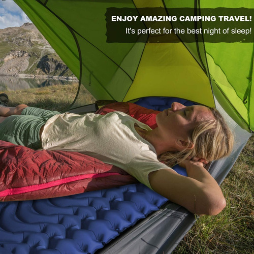 Colchoneta Inflable Dormir Acampar Ultraligera Inflado Facil