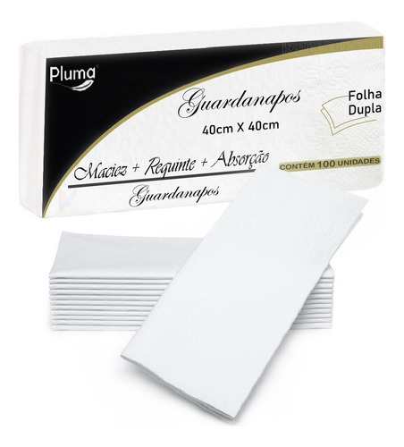 Guardanapo 40x40 Papel Folha Dupla Extra Luxo P/ Mesa C/ 25