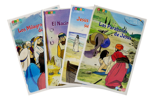 4 Mini Libros Relatitos De La Biblia, Biblia Para Niños 