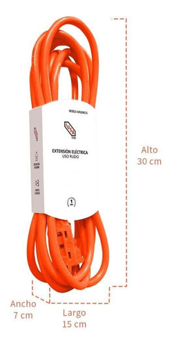 Imagen 4 de 8 de Extensión Eléctrica De Uso Rudo Con Fajilla, 2x16 Awg 4 M