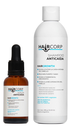 Kit Anticaida Haircorp Shampoo + Serum Anticaida Crecimiento