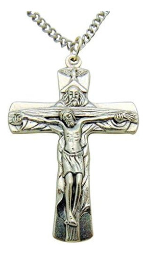 Crucifijo Del Vaticano De Trinidad De 2 Pulgadas Una Ca...