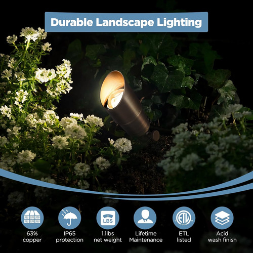 Foco De Latón Macizo Led Exterior Ip44 12v 2700k