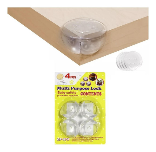 Gomas Protectores De Esquinas Hules Mesas Muebles 4 Piezas Color Transparente