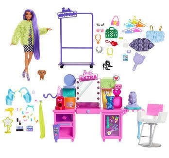 Barbie Extra Con Set De Juego De Espejo Y Tocador