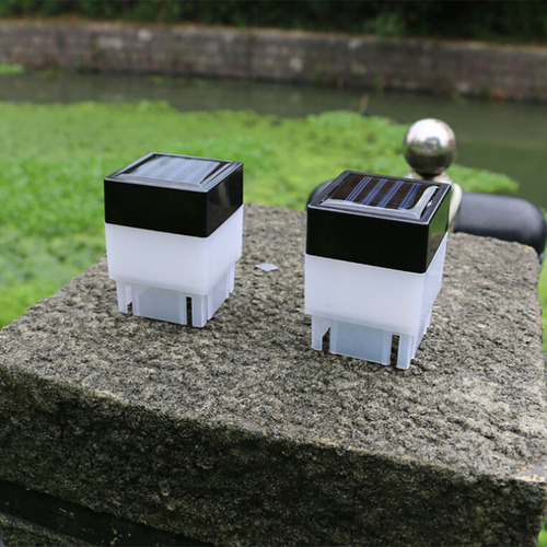 Lámpara De Poste De Jardín Con Luz Led Cuadrada Para Exterio