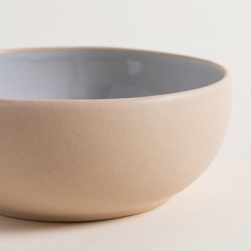 Bowl Compotera Korba Gris Claro Brillante Con Beige De 15cm