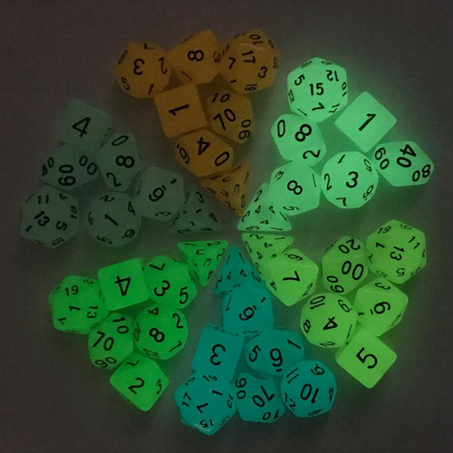 Juego De Dados De Acrílico Luminoso Rpg D8 D10 D12 D20 Para